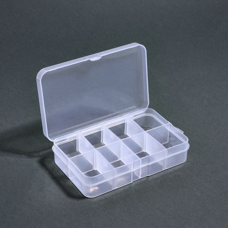Organizer for decor, mobile cells, 8 cells, 10.6 × 6.5 × 2.3 cm, the color is transparent-3