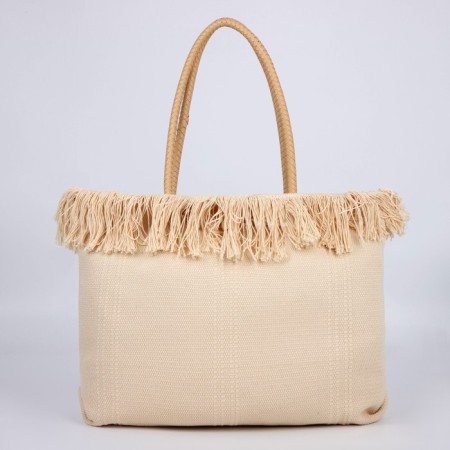 Bag - Shoper beach "Summer Vaib", 45x33x18 cm, beige color-5