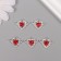 Decor for creativity metal, rhinestones "heart" silver, red 1.5x1.8x0.6 cm