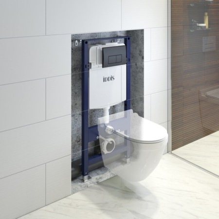 Set 2 B1: Installation and flushing the Black IDDIS Optima Home, 200x497x1340 mm-5