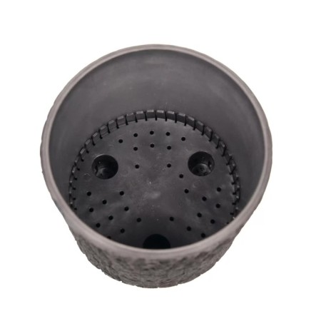 Round pot for flowers, 2l charcoal 15.5x14x14cm-1