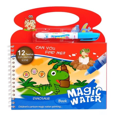 A book for drawing with water "Dino", with a marker