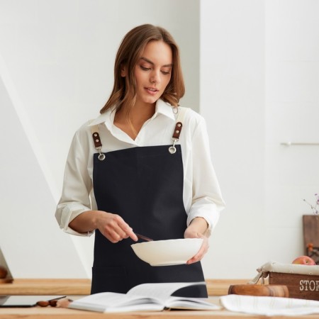 Apron Ethel Minimalist Design 60x70 cm, Dark, Lenon 45%, cotton 55% 395 g/m2