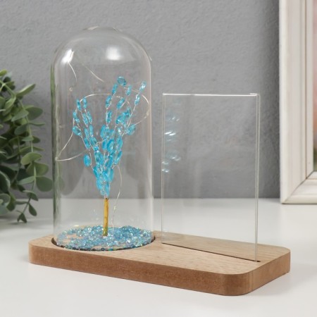 Photo frame wood 9x13 cm with backlight "Blue tree" from batteries 2xlr1130 19x9x18.5 cm-3