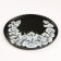 Tray "rose on black" art painting 28 cm