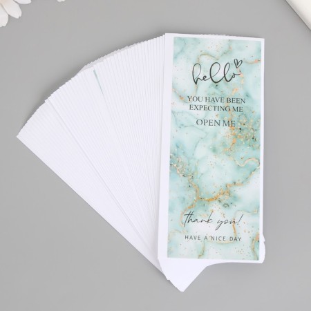 Sticker Paper Gratitude "Blue Marble with Scraps" set of 50 pcs 15x6 cm