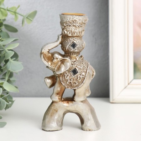Souvenir Polystone Summary Sloval inserts "Indian elephant on stone" 12.5x6.5x3 cm-1