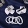 Hair Set "Bow Rhubes" (2 clamps, 4 elastic bands) Flower, white