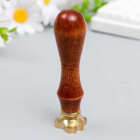Printing figure for wax with a wooden handle "Gift" Print - 2.3x2.1 cm, handle 8.2 cm 742392-2