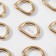 Semi -ring for bags, d = 15 mm, thickness - 3 mm, 10 pcs, gold color
