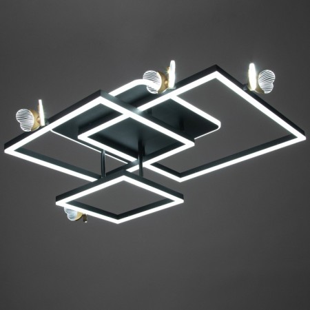 Люстра "Бабочки Тетра" 108Вт LED 3000-6000К черный 75х75х15см BayerLux-4