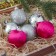 Set of balls plastic D-4.5 cm, 6 pcs "Erian" Malino-Serebriya