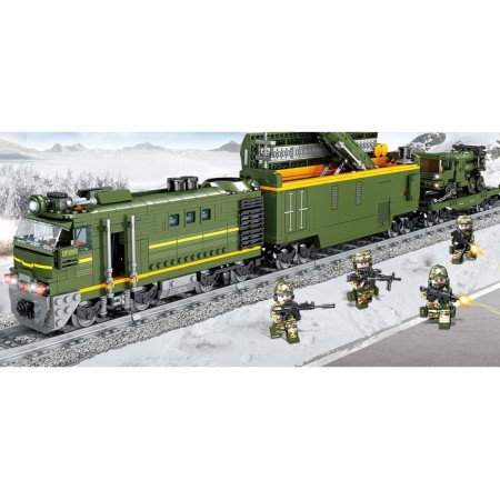 Designer of the railway "Military train", works from batteries, 1174 details-5