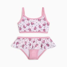 Separate swimsuit for a girl, pink color, height 122-128 cm