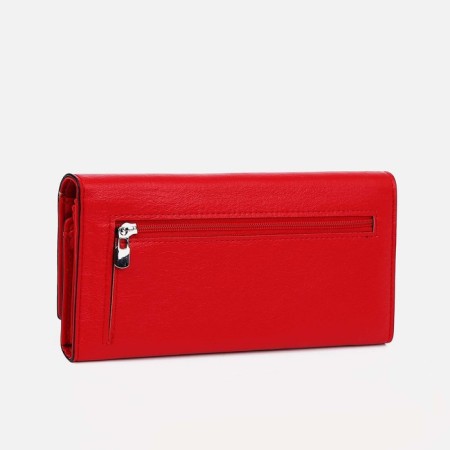 Women's wallet on magnets, red color-1