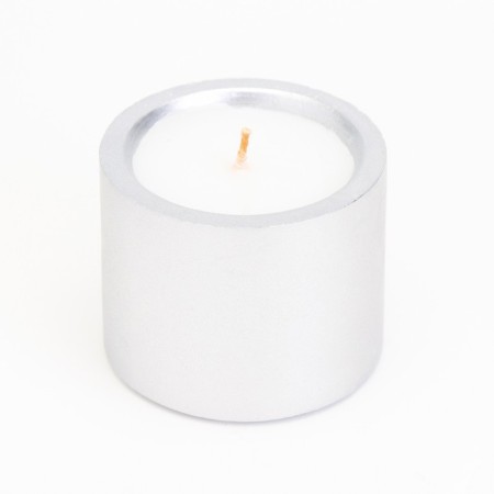 Candle "Cylinder" in a candlestick of gypsum is small, 5x3.5cm, silver-2