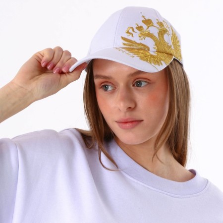 Male cap "Russia", white color, pr56-5