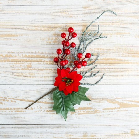 Decor "Winter Magic" needles flower berry 23 cm-1