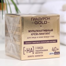 Крем-лифтинг для лица и кожи вокруг глаз Витэкс "Lift Гиалурон Gold", 40+, 45 мл