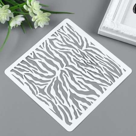 Plastic stencil "Zebra" 15x15 cm-1