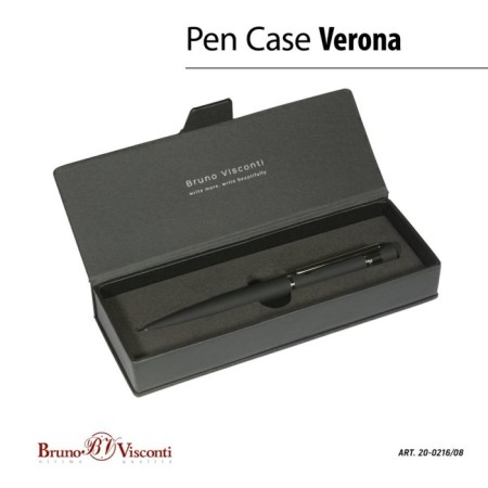 Switching handle, 1.0 mm, BrunovisConti verona, blue rod, metal case Soft Touch Black, in an eco -leather case-5