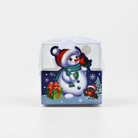 Box a gift New Year's folding "Snowman", 7 x 7 x 7 cm, New Year-2
