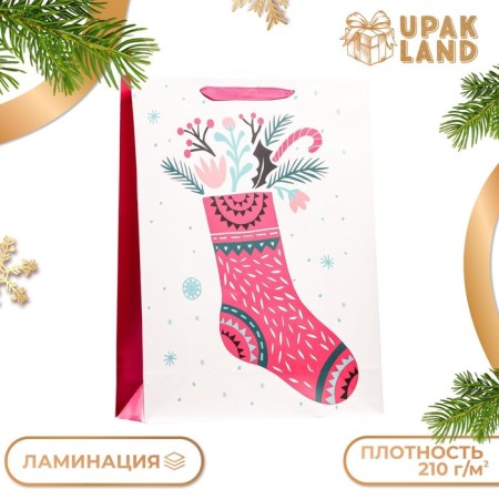 Laminated "Festive sock" 32 x 12 x 42 cm laminate