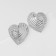 Earrings Metal "Heart" sheet, color silver