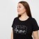 Night shirt female, black color/print, size 46