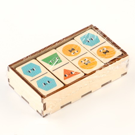 Domino wooden "figures" 28 chips 50x25 mm-5