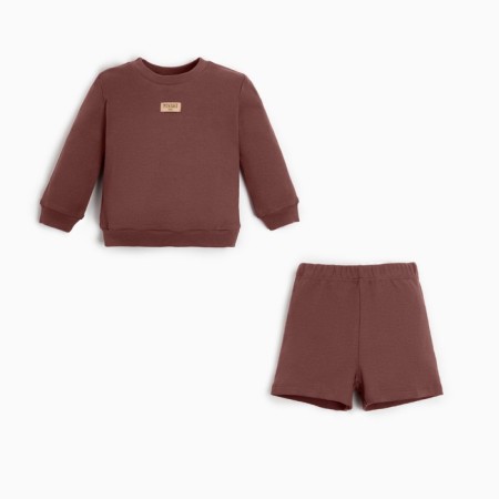 Kidsa (sweatshirt, shorts) minku, brown color, height 86-92 cm-6