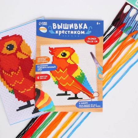 Cross -embroidery "Parrot", a set for creativity, 14 x 10 cm-1