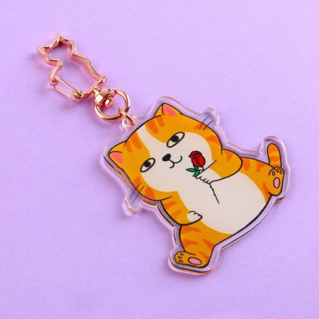 Acrylic core keychain "Kit", 6 x 5.4 cm-1