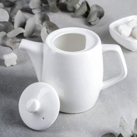 Teapot porcelain blanket Wilmax, 650 ml, white color-1