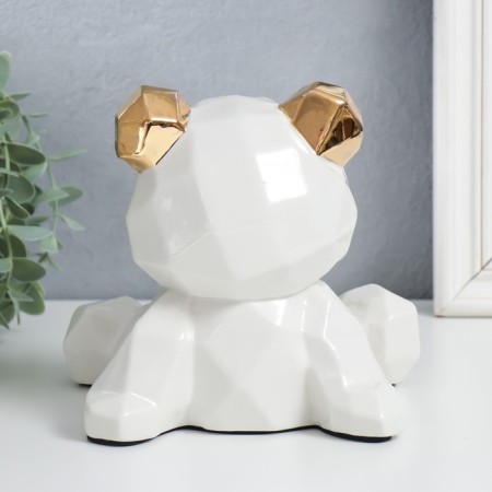 Souvenir Ceramics "White Bear, gold ears and nose" 17.5x15.5x16.5 cm-2