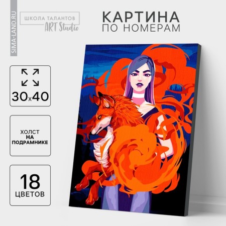 Picture on numbers on a canvas with a subframe "Fox", 30x40 cm