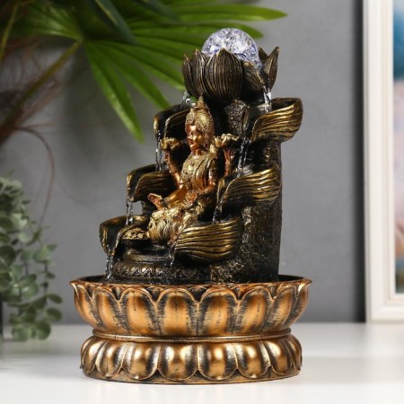 The desktop fountain from the network, Parvati and lotuses backlighting 29x19.5x19.5 cm-1