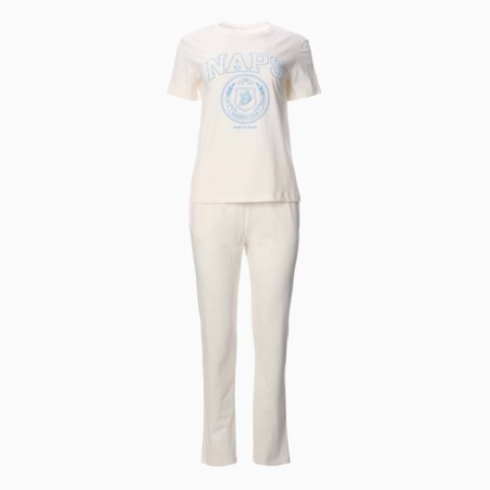 Homemade female set (T -shirt, trousers), milk color, size 44 (s)-4
