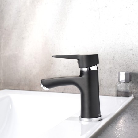 Mixer for the sink RMS SL77BL-001F, single-leaf, black-2
