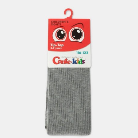 Колготки детские в рубчик Conte Kids Tip-Top, рост 150-152 см, цвет серый-4