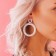 Hanging earrings with rhinestones “Eden” Ring, Rainbow in silver, 6.5 cm