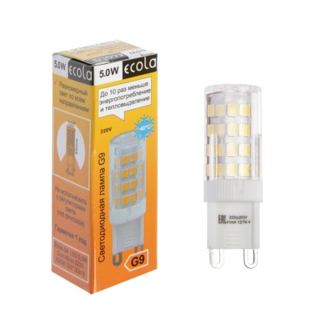 LED LED Ecola Corn Micro, G9, 5 W, 4200 K, 320 °, 50x15 mm, daytime white-2