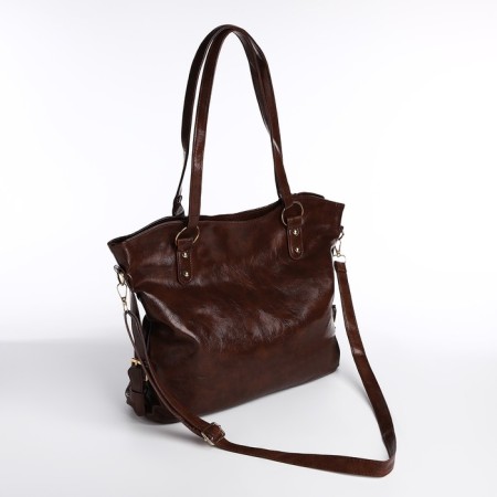 Zipper bag with zipper, brown color-1