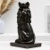 The piggy bank "Leo with the crown" black with gilding, 23cm