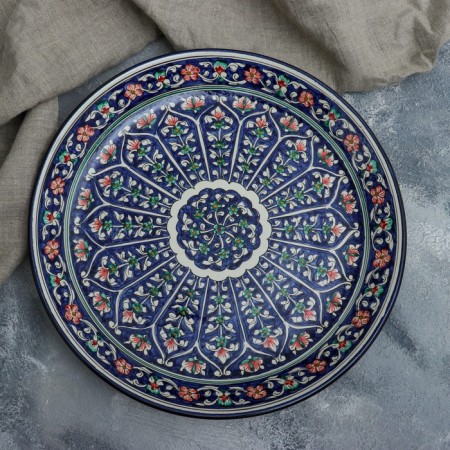 Largan Rishtan ceramics "Flowers", 36 cm, blue-1