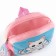 Baby plush backpack with a wallet "Girl with a cat", 24*24 cm, pink color