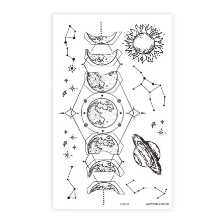 Set with tattoo transmission "Phases of the Moon"-1