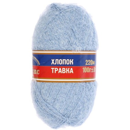 Yarn "cotton grass" 65% cotton 35% polyamide 220 m/100g (015 blue)-4