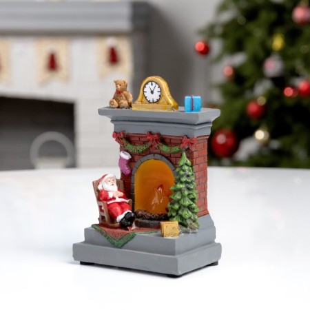 LED figure "fireplace" 13 × 9 × 6 cm, polystone, AAAX2 batteries (not in the kit), glow warm white-1