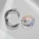 Piercing in the ear "Ring" Saturn, d = 17 mm, rainbow color in silver